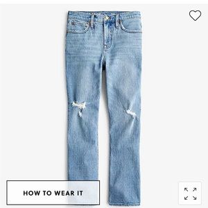 J. CREW 9'' demi-boot crop jean in Rocky Shore wash Denim Jeans 25 NEW